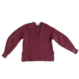 Everlane V-Neck Chunky Knit Sweater Size M